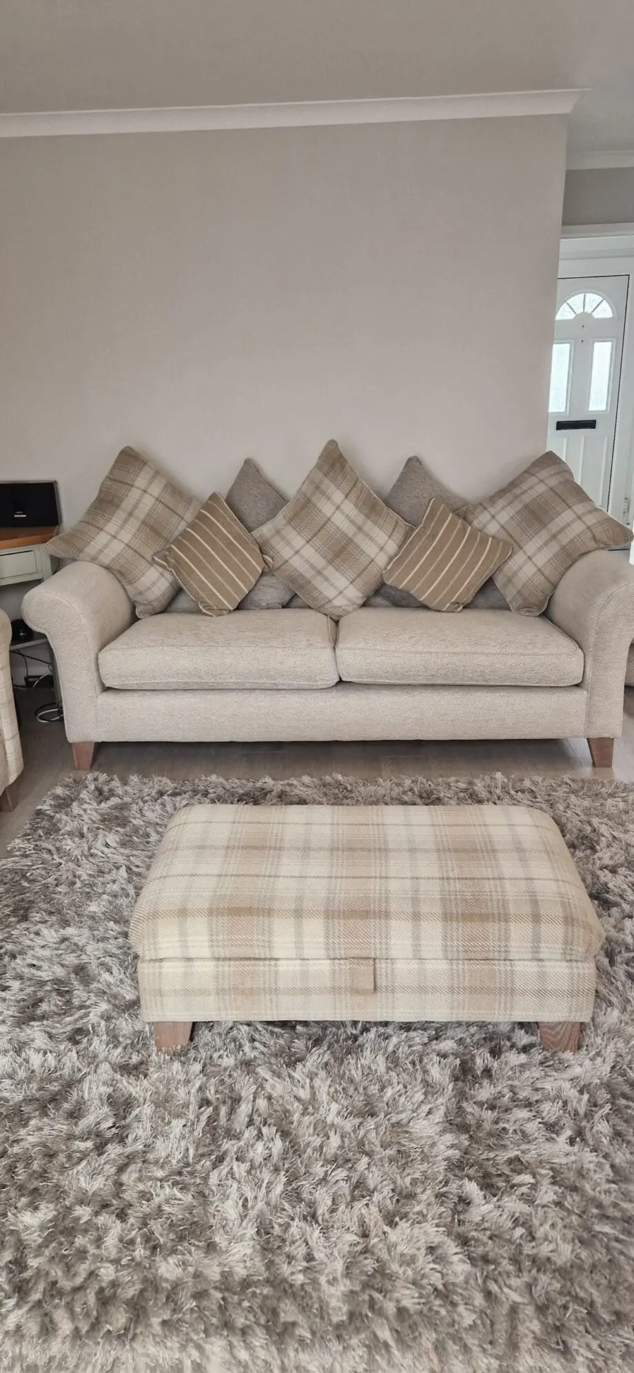 DFS 'Morland' 4 Seater Sofa with 2 Matching Armchairs and Footstool