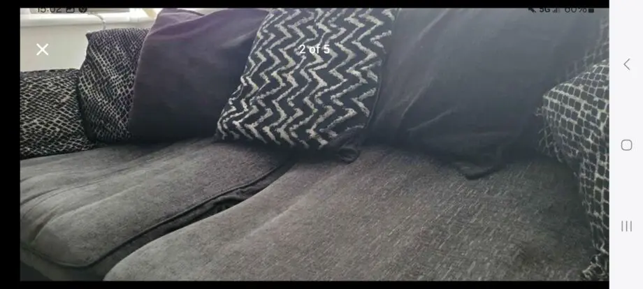 3 seater black sofa