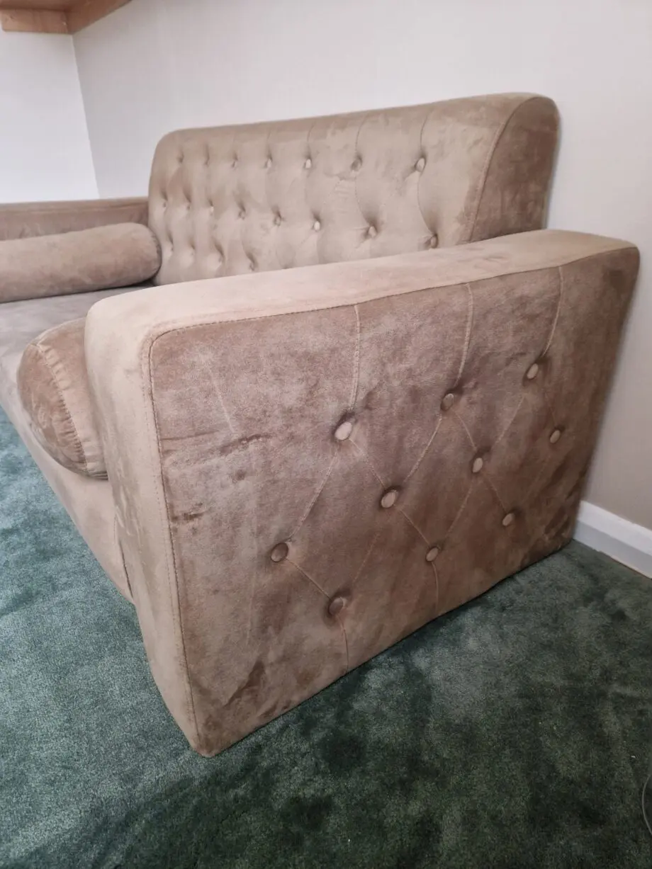Plush Velvet 2 Seater Brown Chesterfield Sofa
