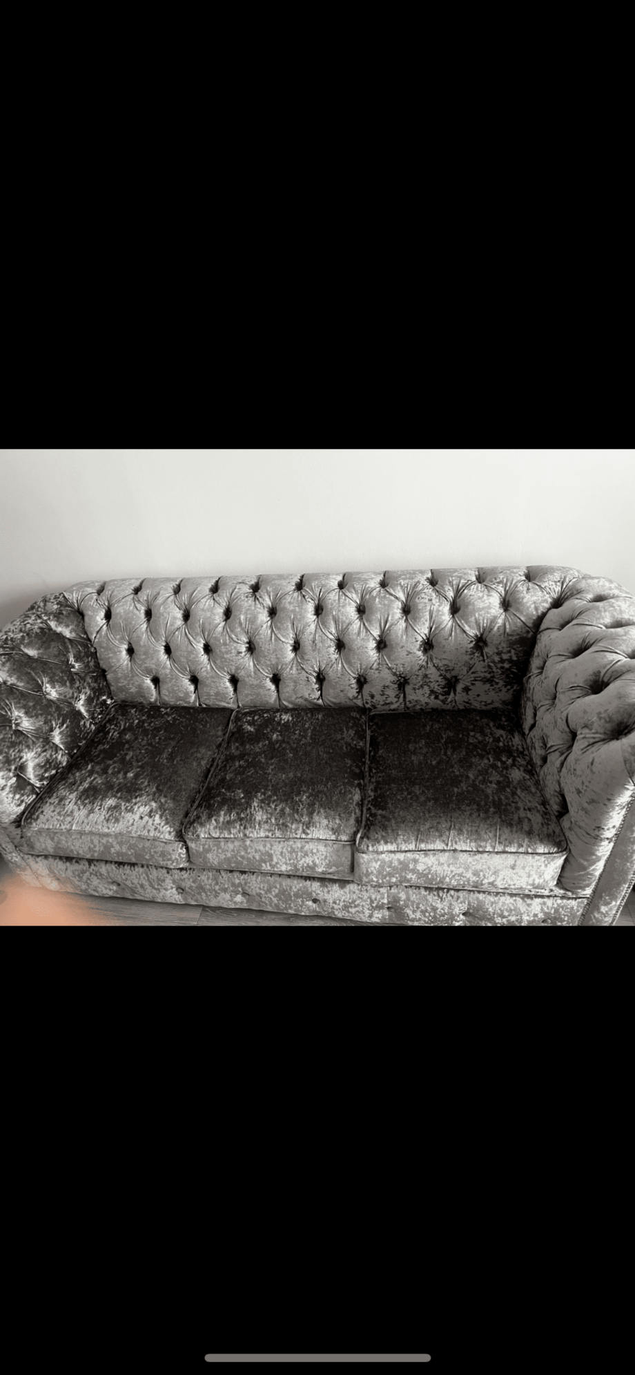 Shimmer silver sofa