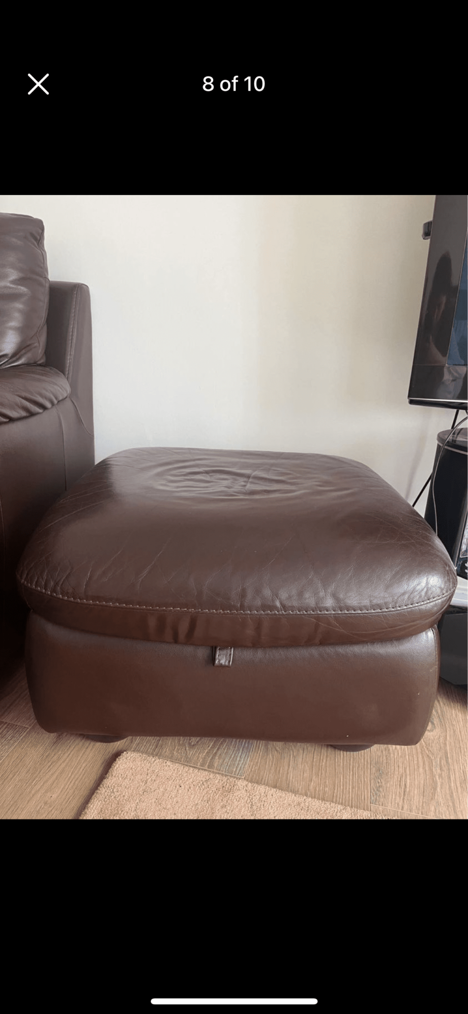 DFS 2 piece brown leather sofa set