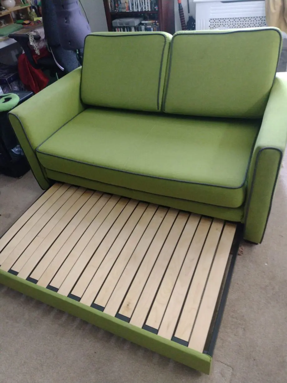 2 Seater Green Pull Out Sofa Bed