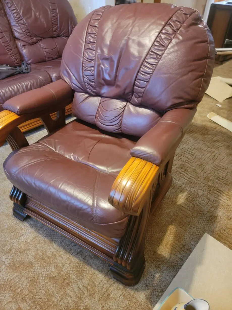 Three Piece oxblood 3 seater suite