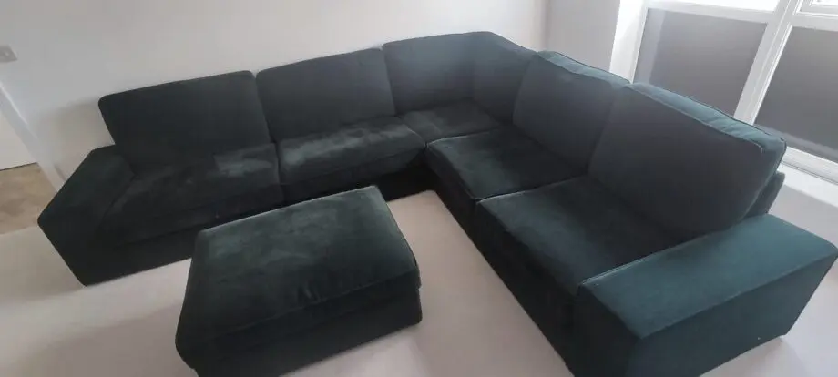 Ikea Kivik 5 Seater Sofa with Foot Stool - Tallmyra Dark Green