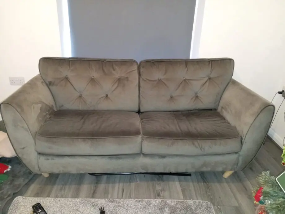 Scs grey velvet sofa