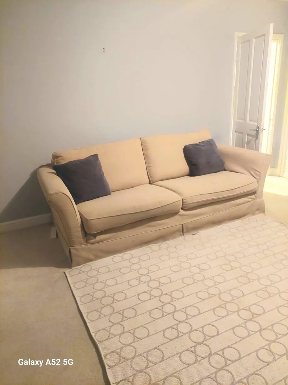 Cream, beige 4 seater sofa