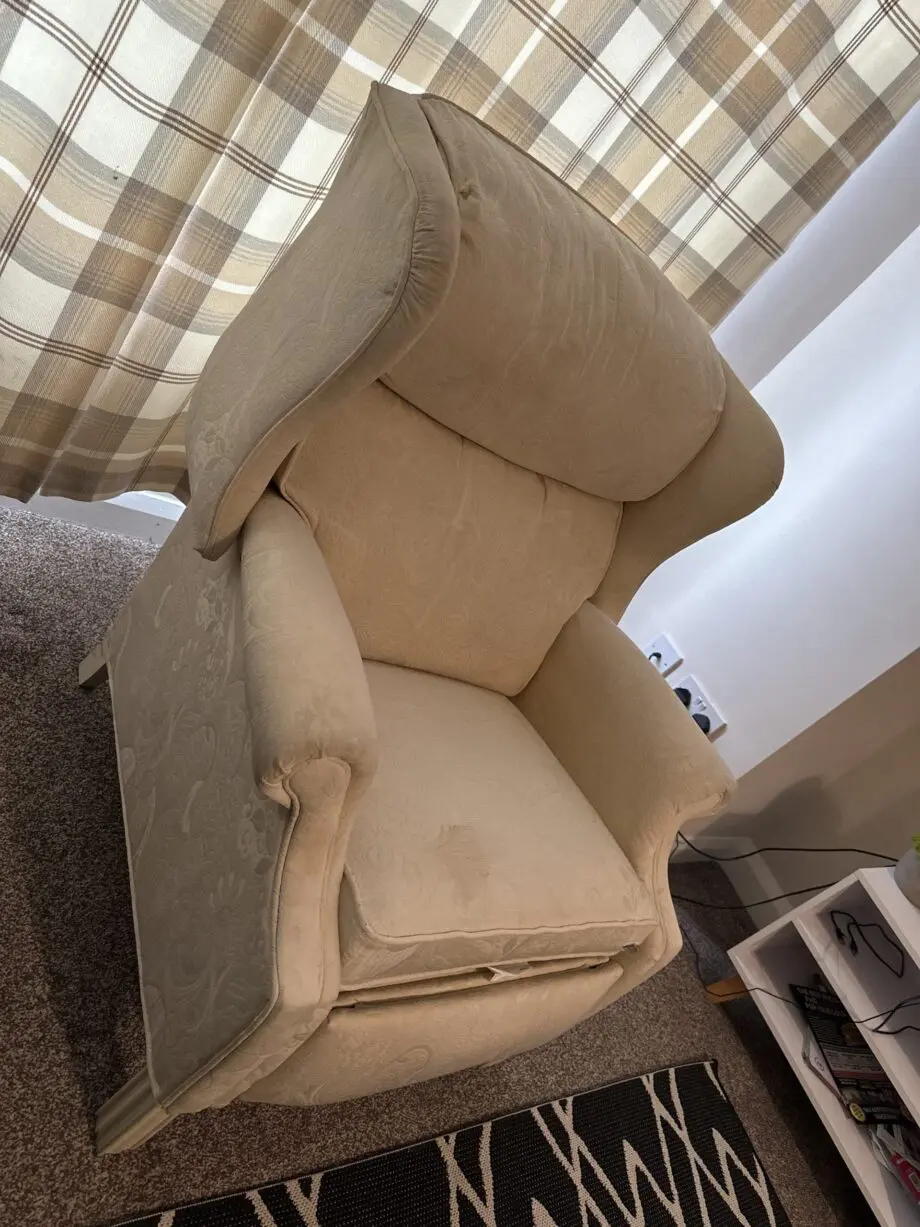 Beige recliner chair