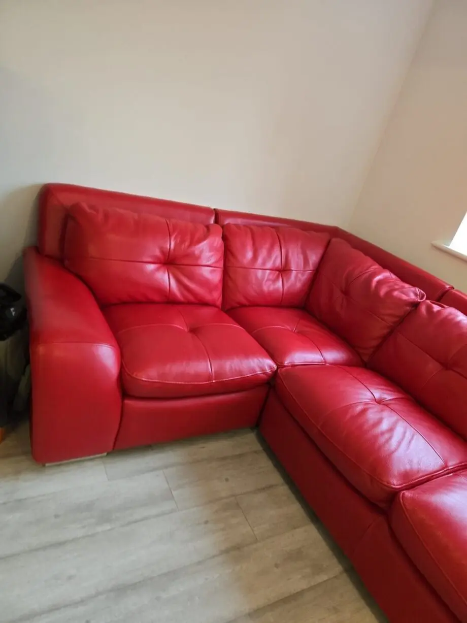Red italian leather sofa from sofology