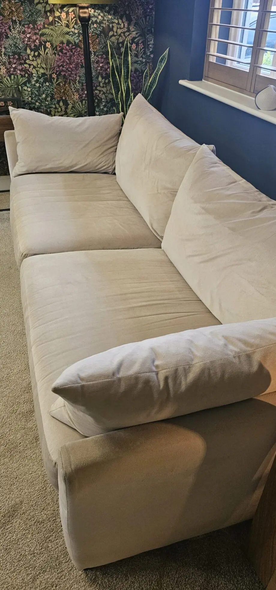 X large Sofology Cream Velvet sofa