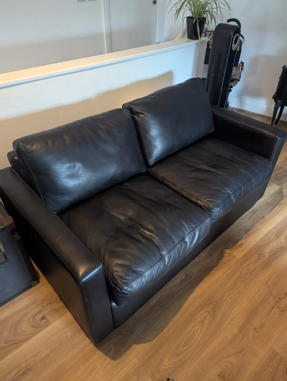 Black, 2 Seater Sofa in Good Condition