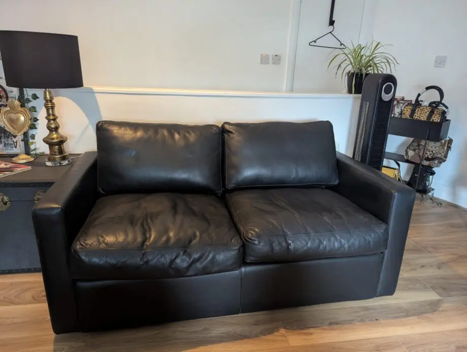 Black, 2 Seater Sofa in Good Condition