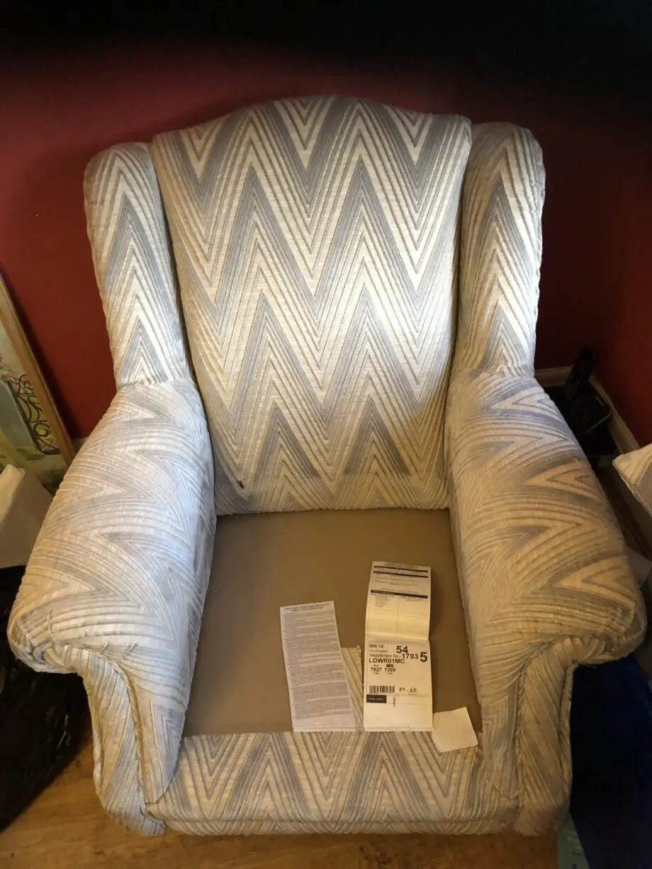 Alstons Lowry grey_silver chevrons chenille Chair