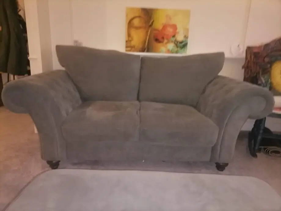 Grey Windsor 2 Seater, Armchair & FootStool