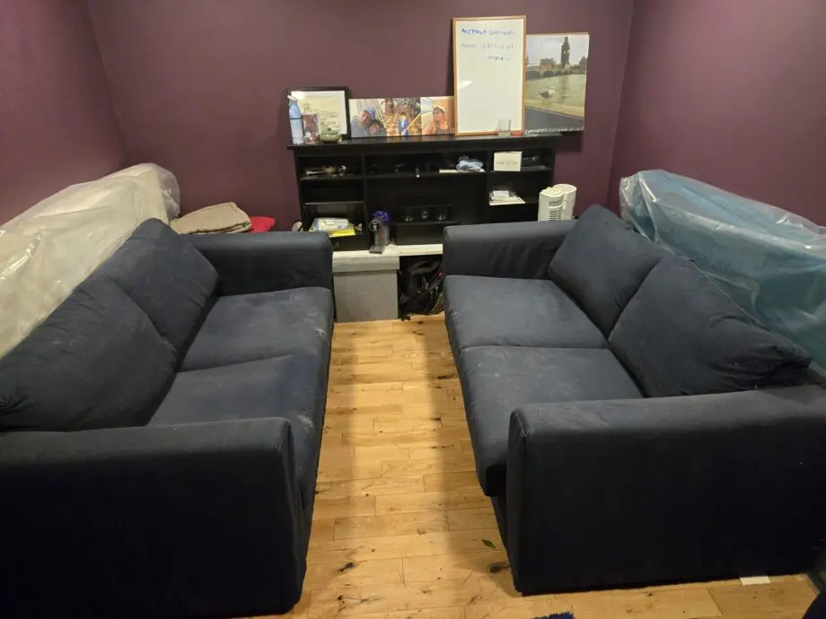 2 × three seater sofas.