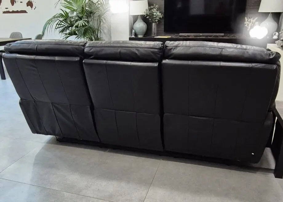 Oak furniture land 3 seater electric recliner sofa. Black