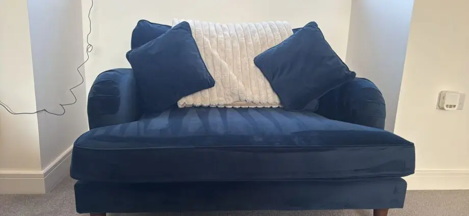 Navy Velvet 2 seater and love seat from Furniture 123