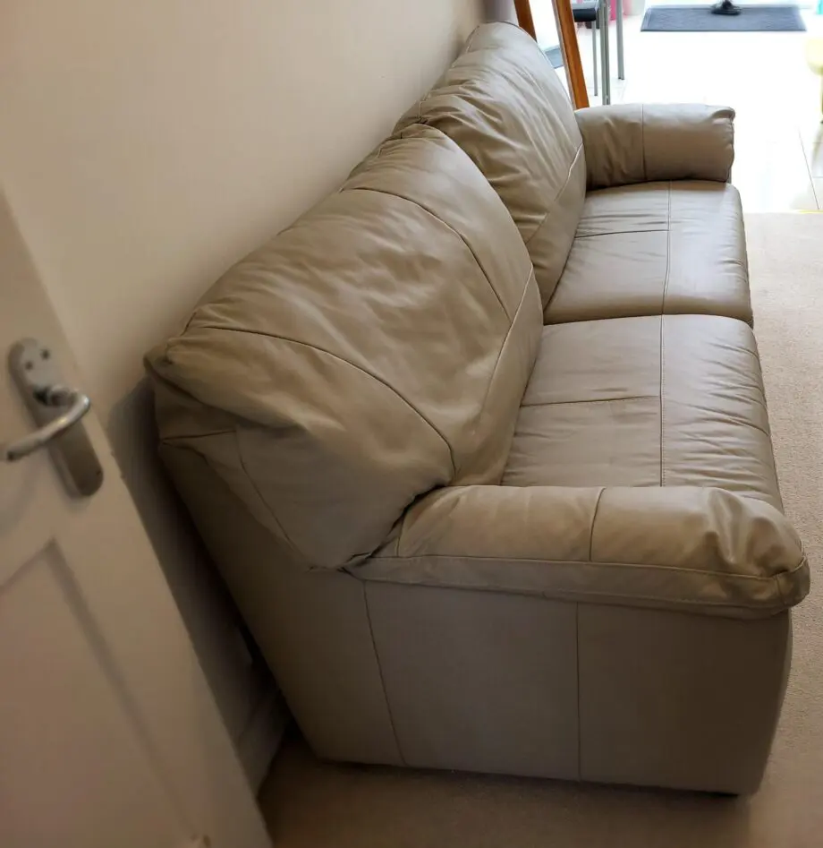 Argos grey leather 4 seater sofa