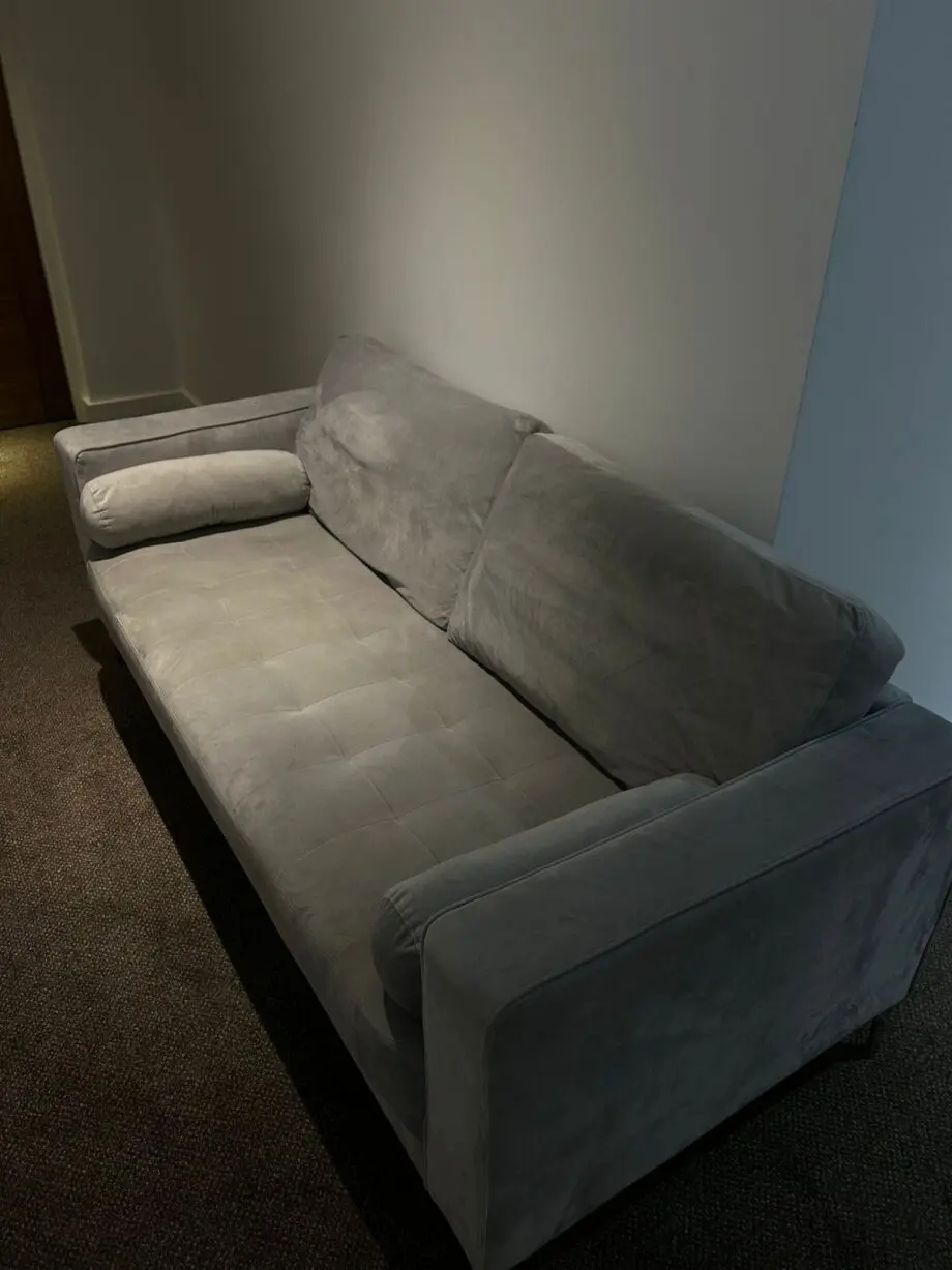 Modern Grey Velvet 2-Seater Sofa – Sofology Malia Rhodes Silver Fabric RRP £1100