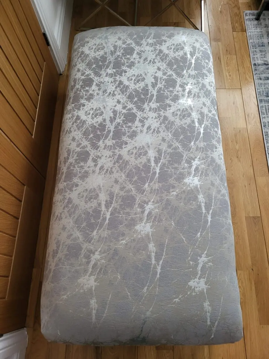 Large Footstool - Rococo quartz stone - Silver