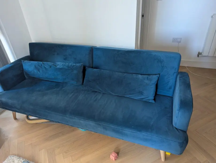 Habitat Andy Velvet 3 Seater Clic Clac Sofa Bed - Blue