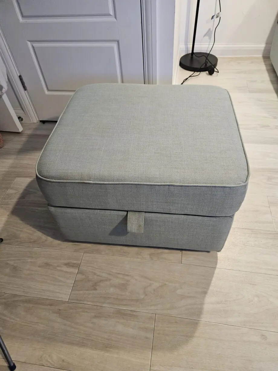 3 seater mint green DFS sofa with matching ottoman footstool
