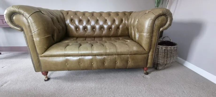 Chesterfield 2 seater leather sofa