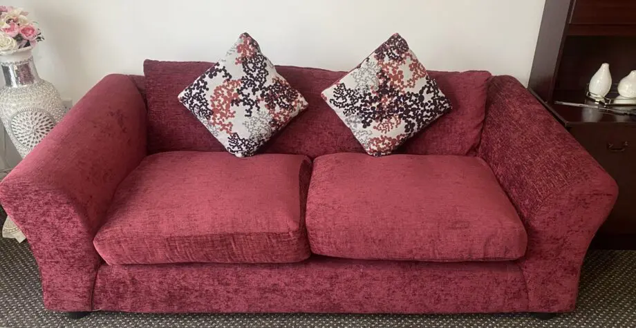 Argos Maroon 3 seater and 2 seater sofa set
