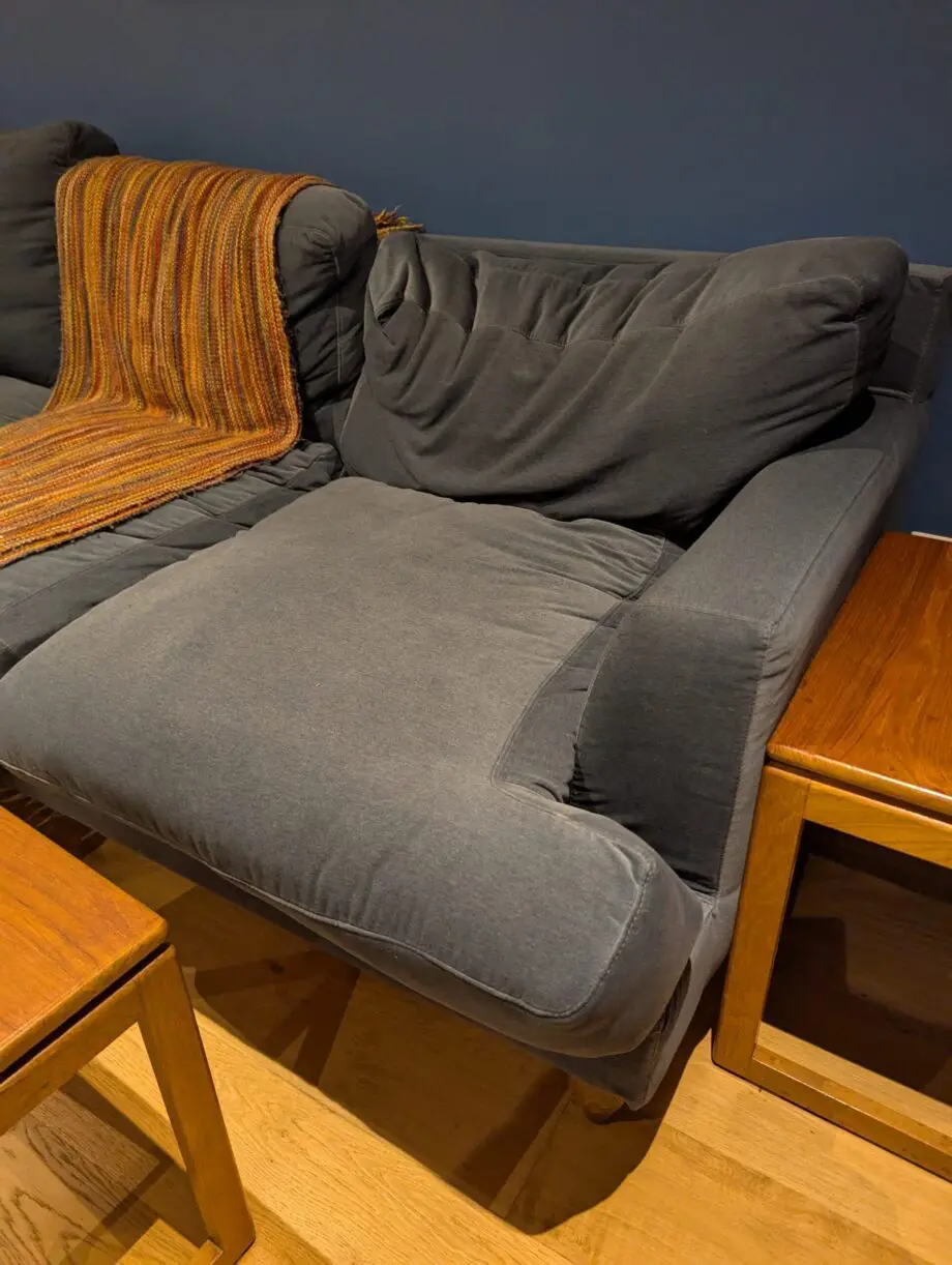 sofa.com Blue Isla Medium Chaise lounge sofa - 3 seater - Sapphire Smart Velvet