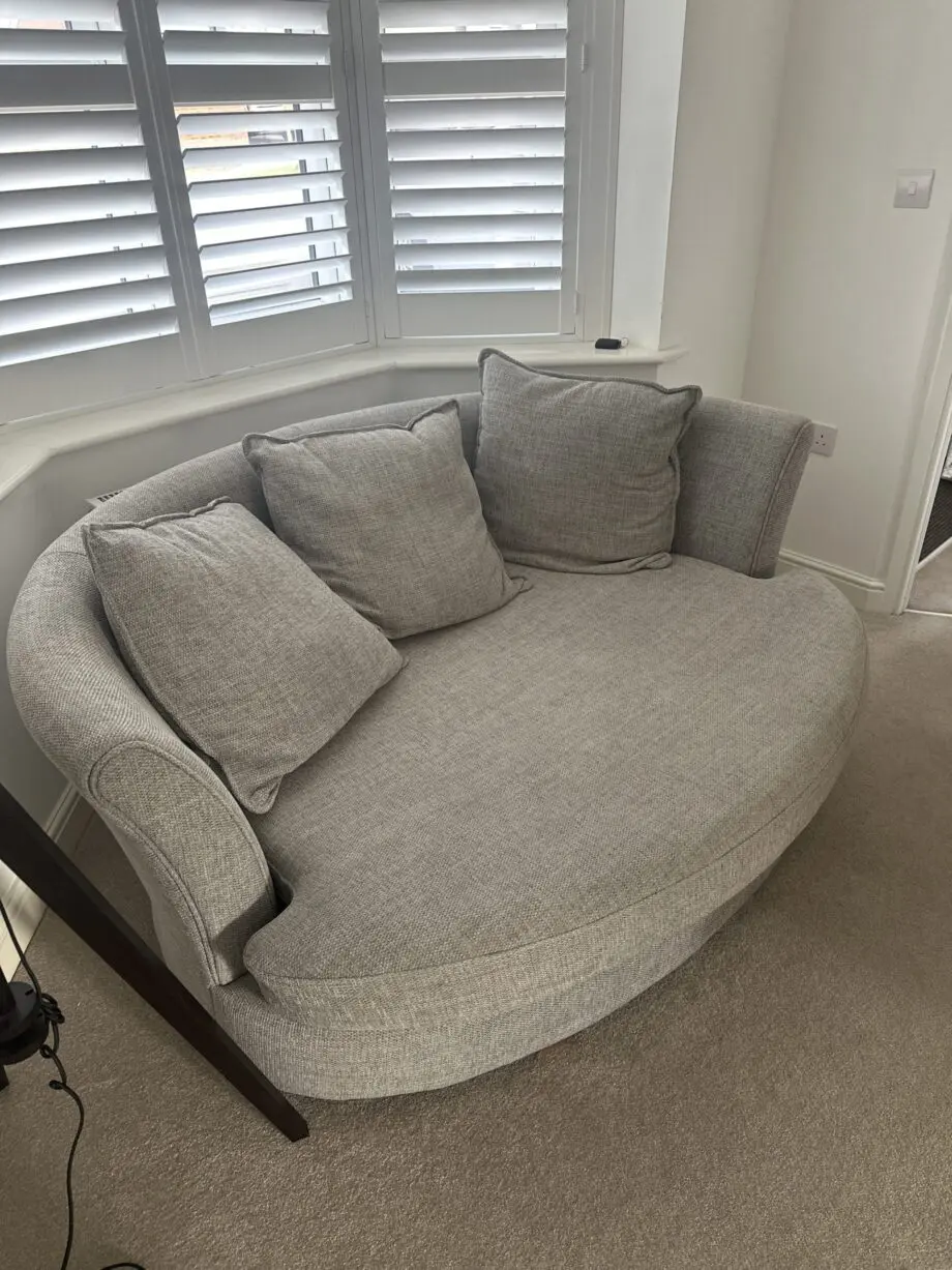 DFS grey back Lorella cuddler sofa