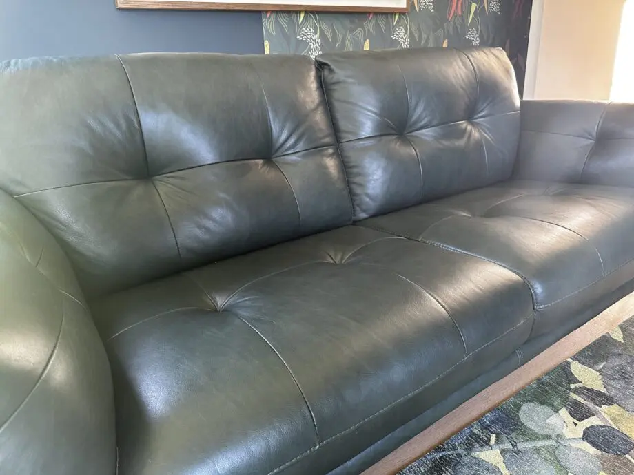 DFS- Green Harlan Sofa Set (2x3 seater, chair and footstool)
