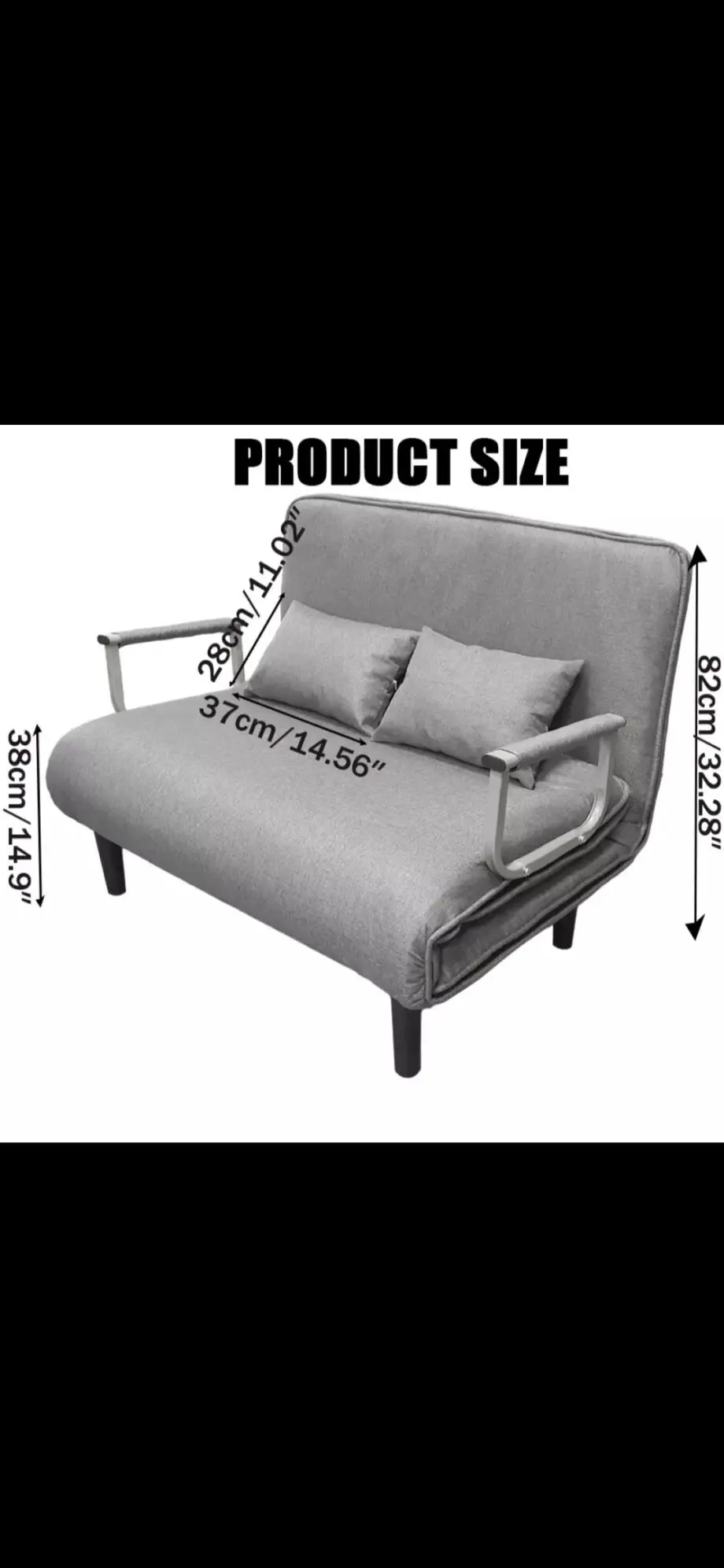Grey double reclining brand new sofa bed