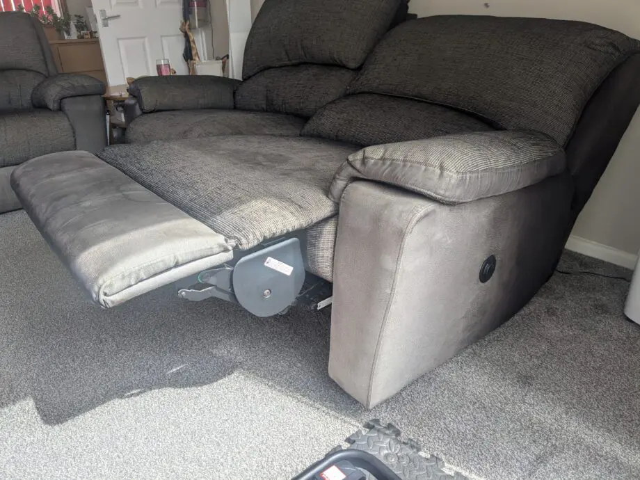 DFS Electric recliner 3 seater sofa and comfortable armchair