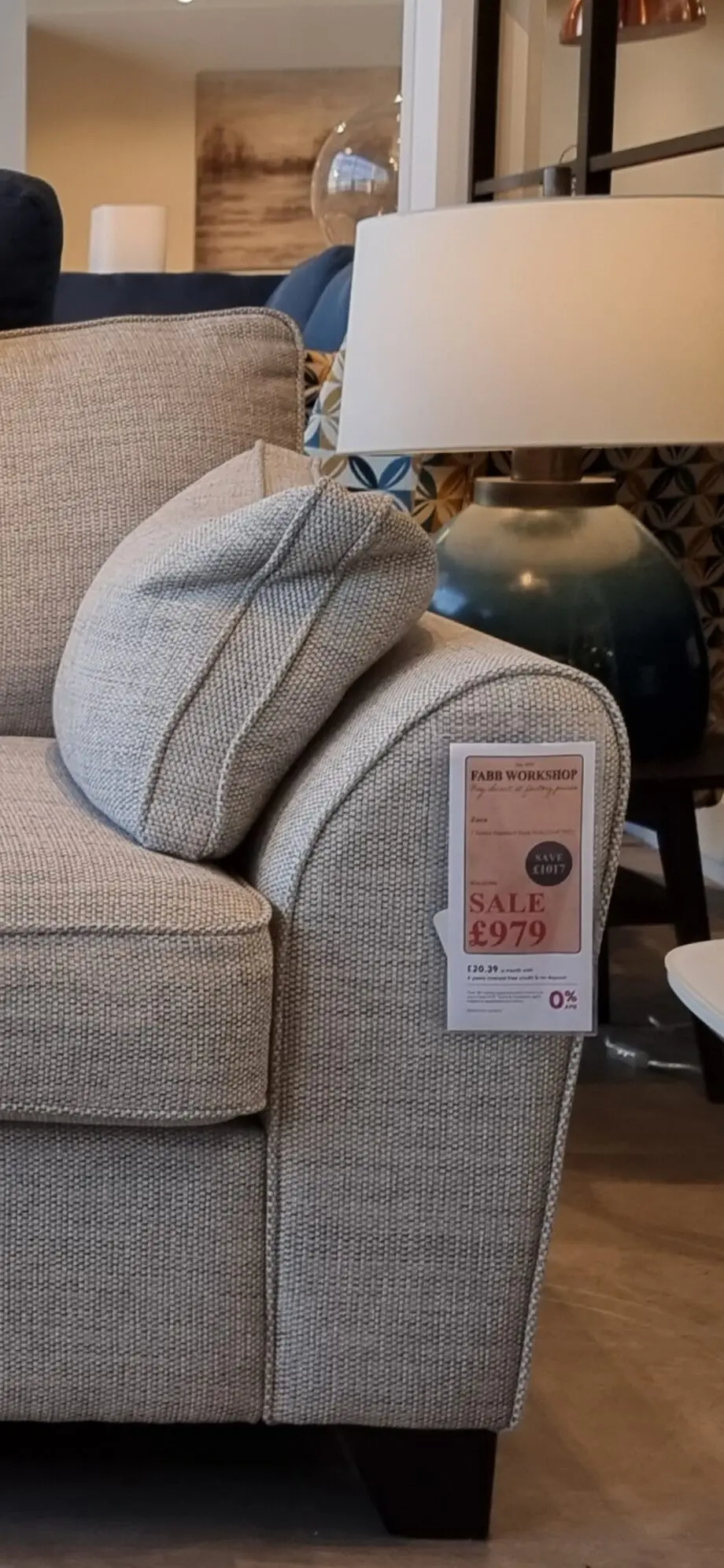 Light grey large 3 seater sofa