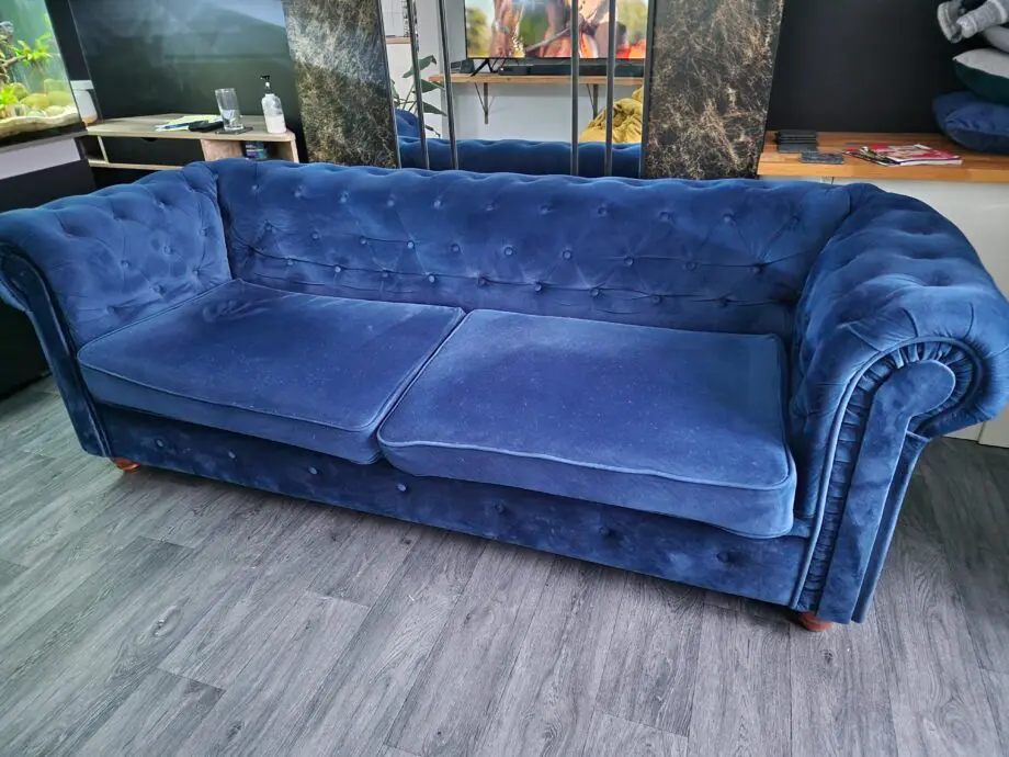 blue chesterfield