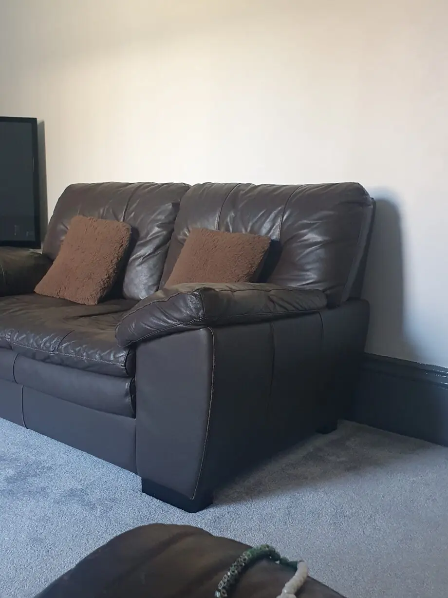 DFS 2 seater leather sofa