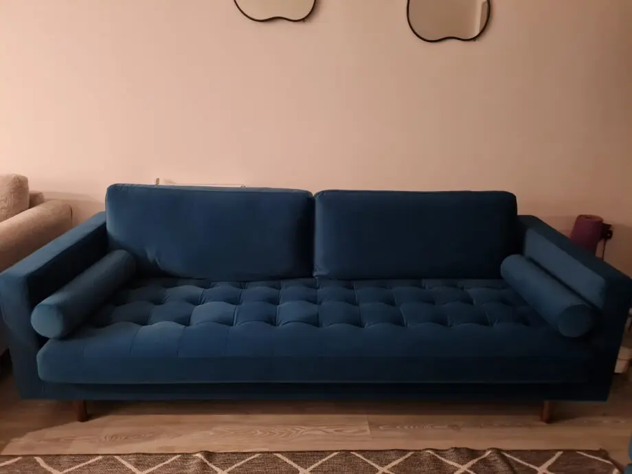 Brand New Large 3 Seater Sofa, Teal Velvet