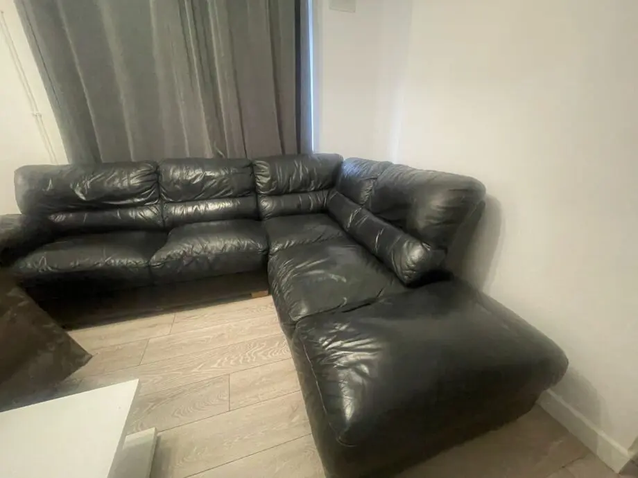 L shape leather sofa coach