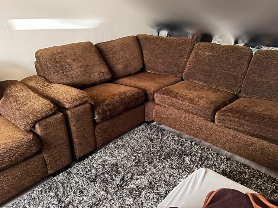 DFS Chocolate Brown 2-Seater and Corner Sofa w/ bed