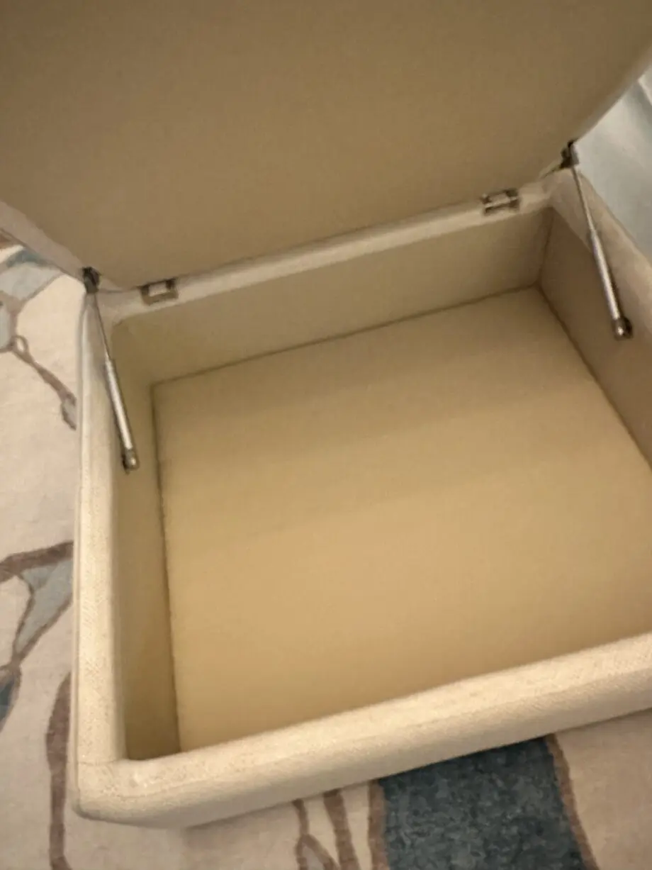 Collins and Haynes Bespoke 4 seat sofa & Large Matching Foot Stool with Storage