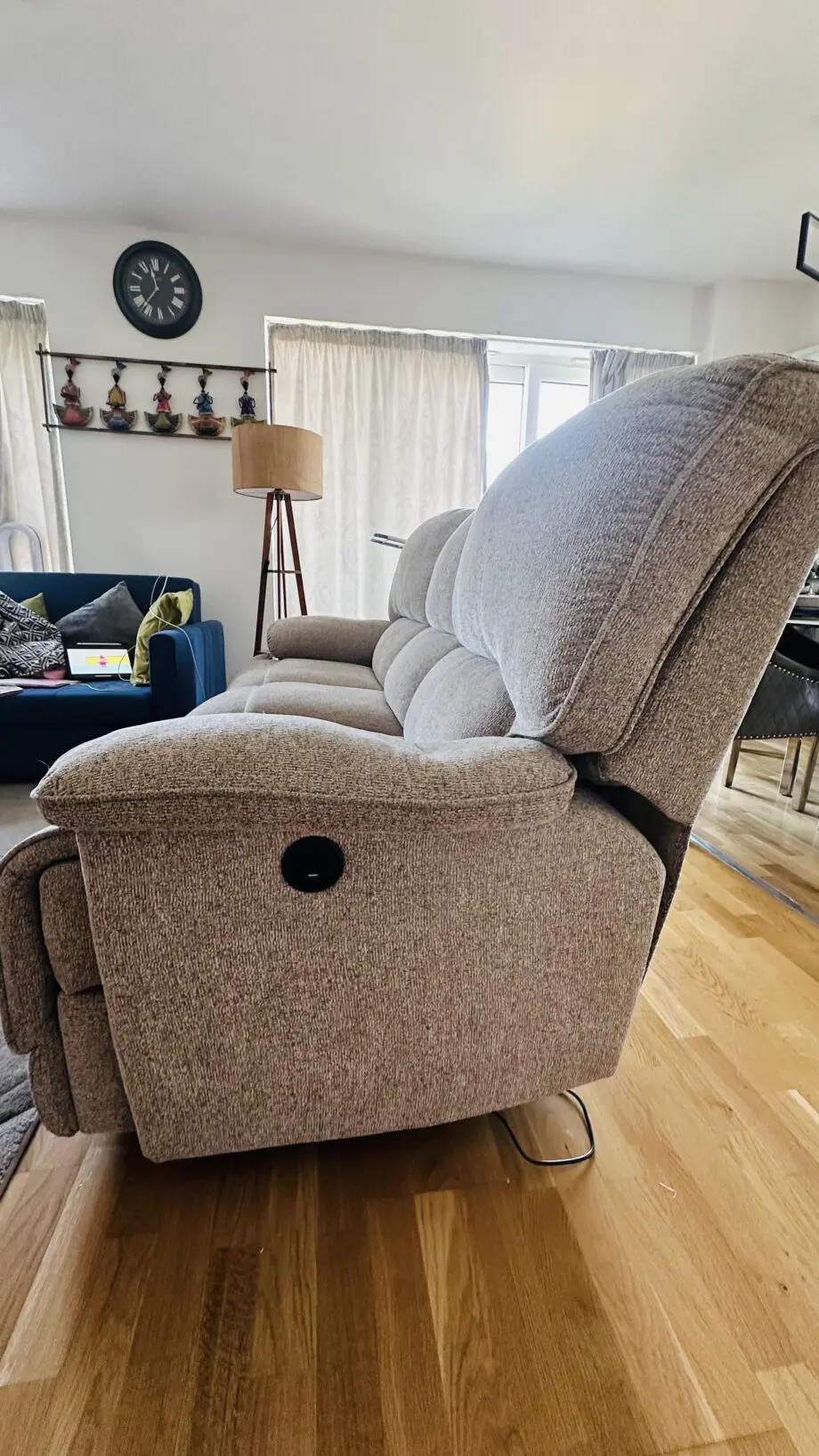 NCF 3 seater electrix recliner with USB(Grey)