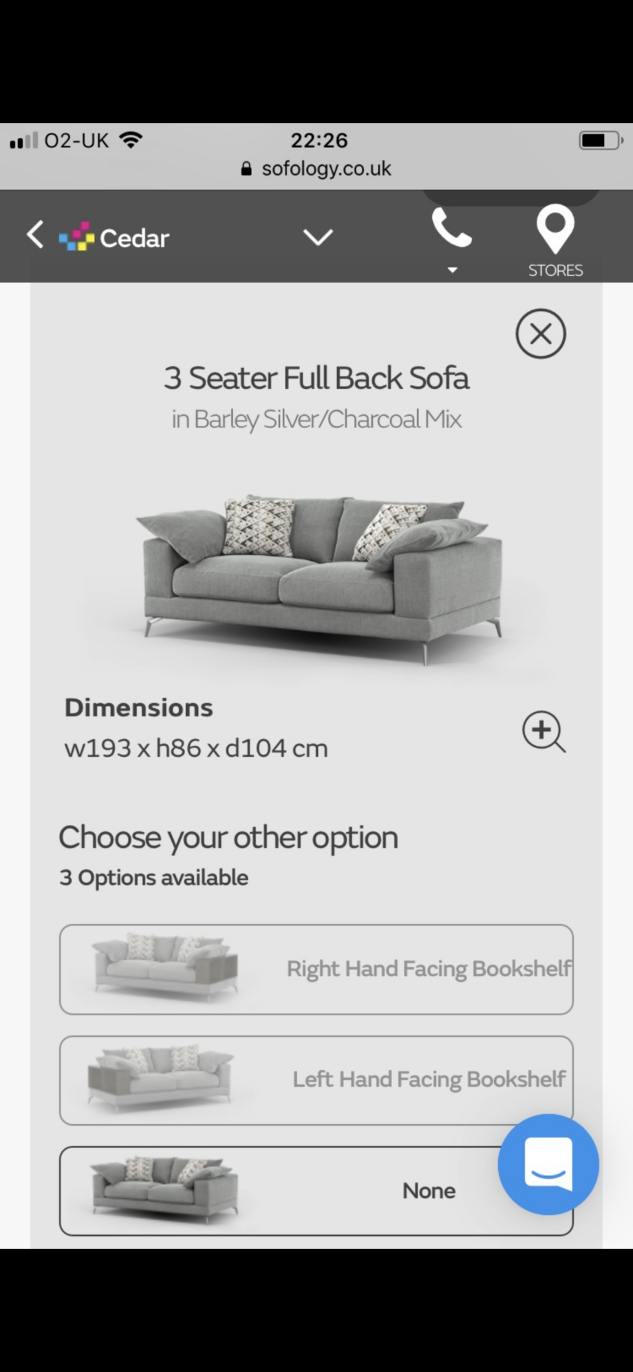 Sofology grey cedar 2 x 3 seater and 1 x storage footstool