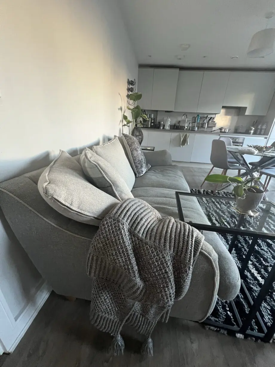 Grey 3 Seater Sofa - reversible, washable cushions