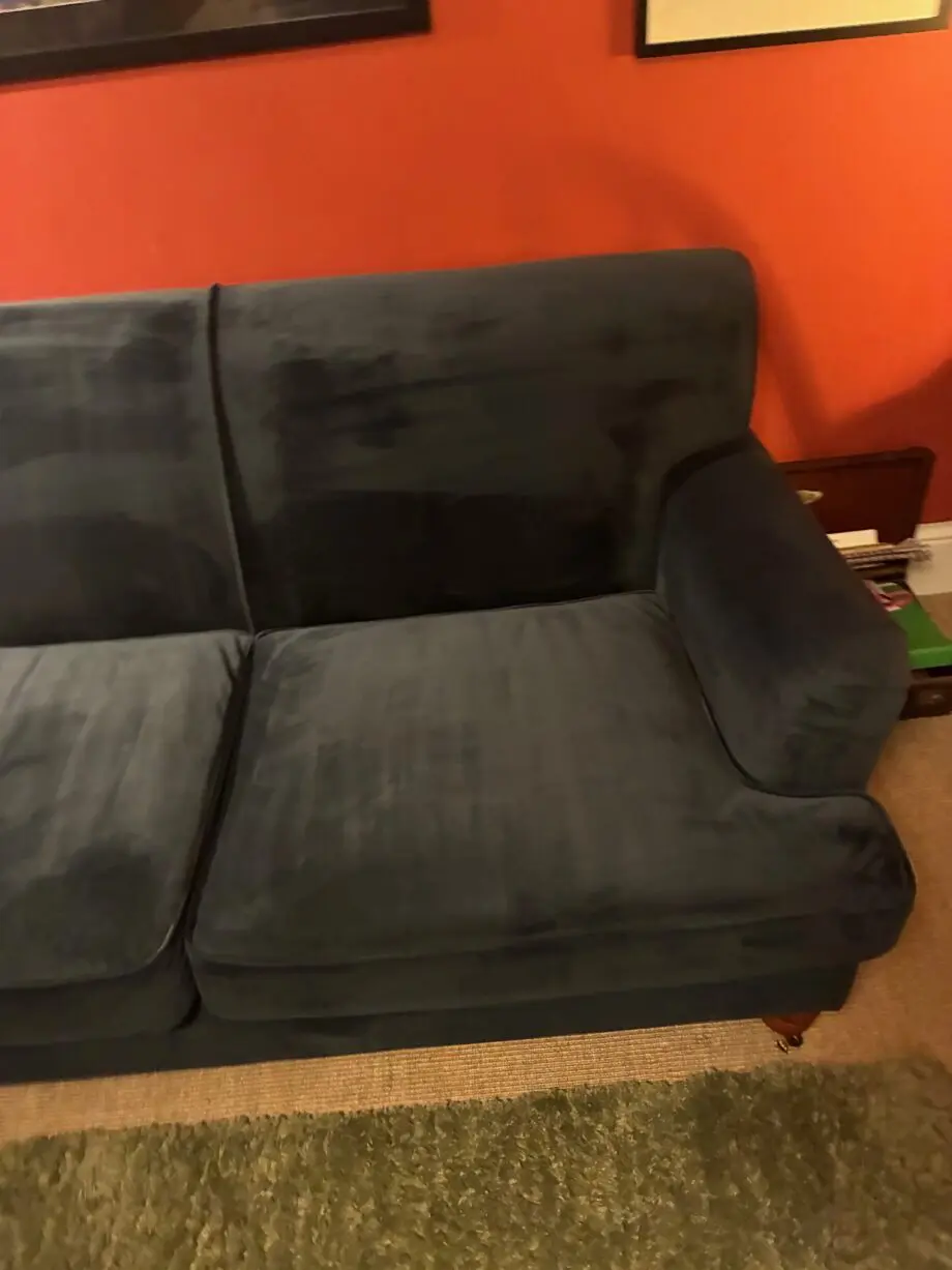 Made Navy Velvet Orson Left-Hand Facing Corner Sofa