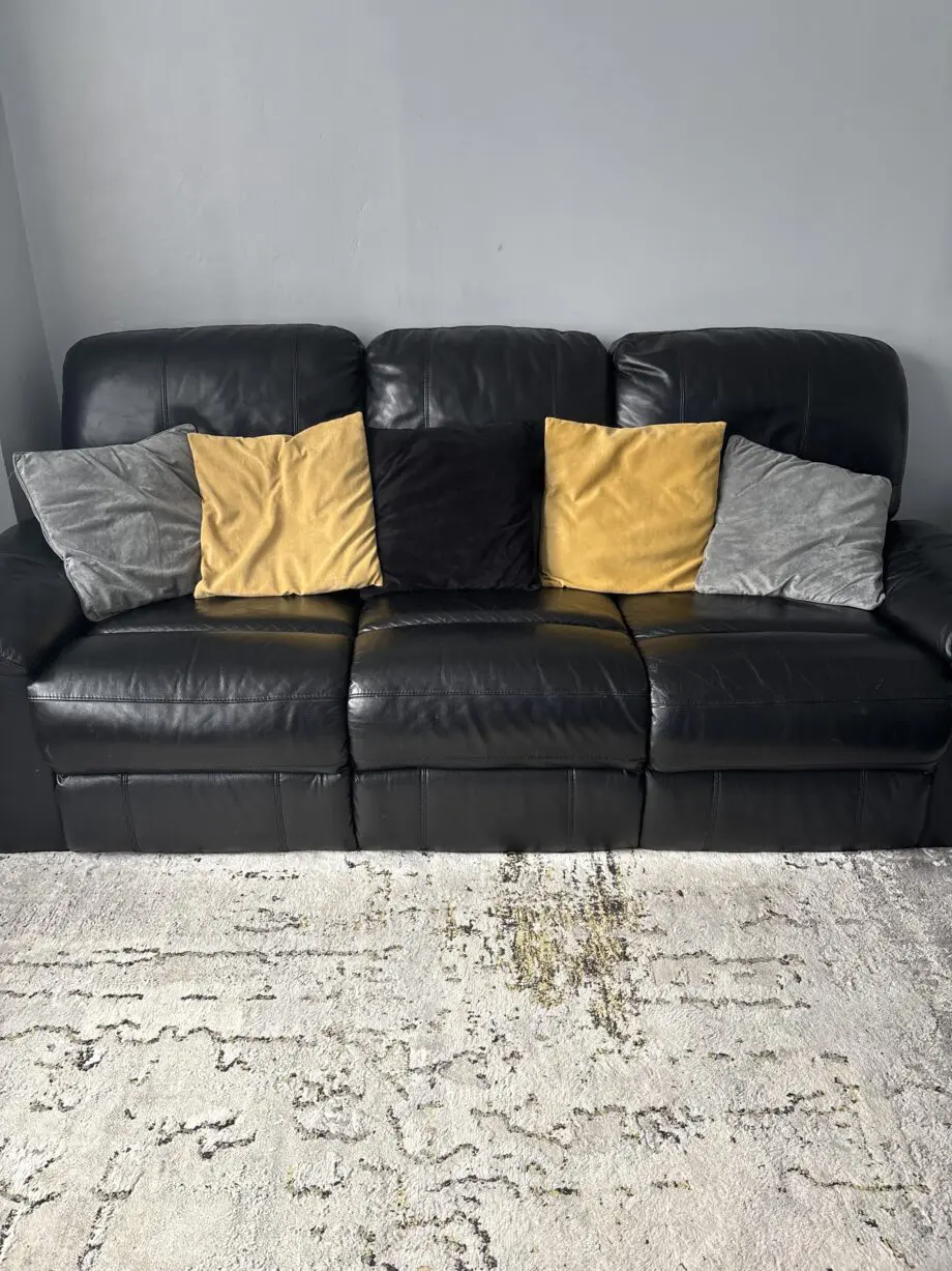 Faux leather black sofa