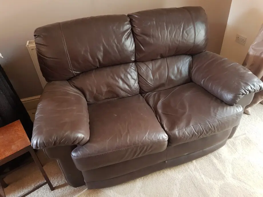 2&3 seater brown leather sofas