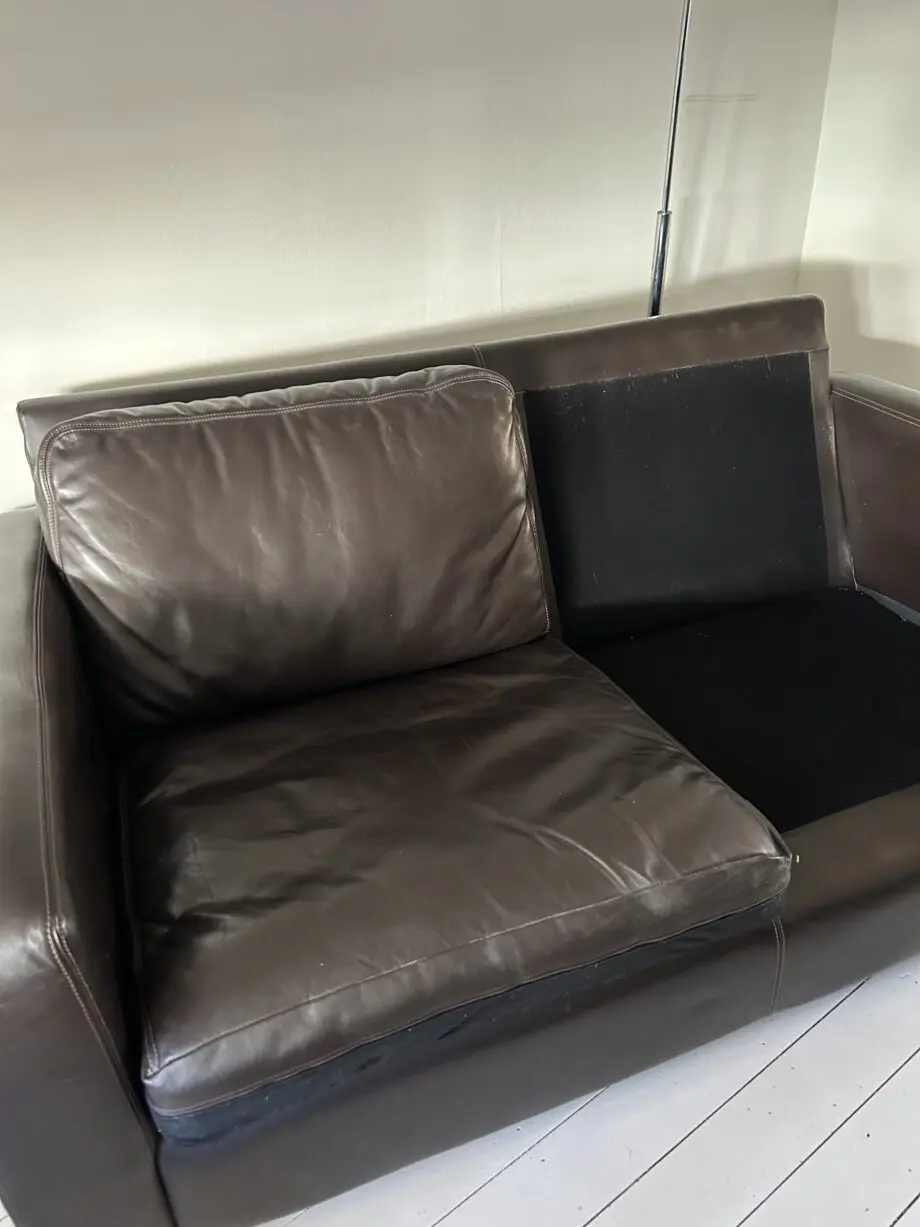 Very Good Condition Brown Leather Sofa Set